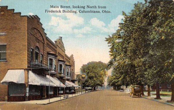 Columbiana Ohio Main Street Looking north from Frederick Building Postcard U998