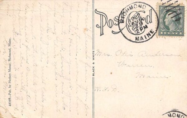 Richmond Maine Main Street Storefronts Vintage Postcard U1011 - Image 2