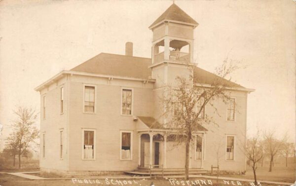 Roseland Nebraska Public School Real Photo Vintage Postcard AA64249