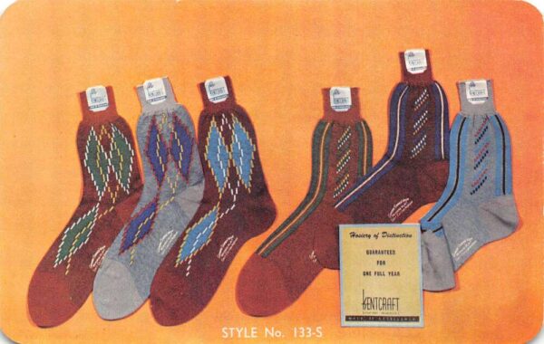 Brooklyn New York Kentcraft Hosiery Co Socks Adv Vintage Non PC Back AA64267