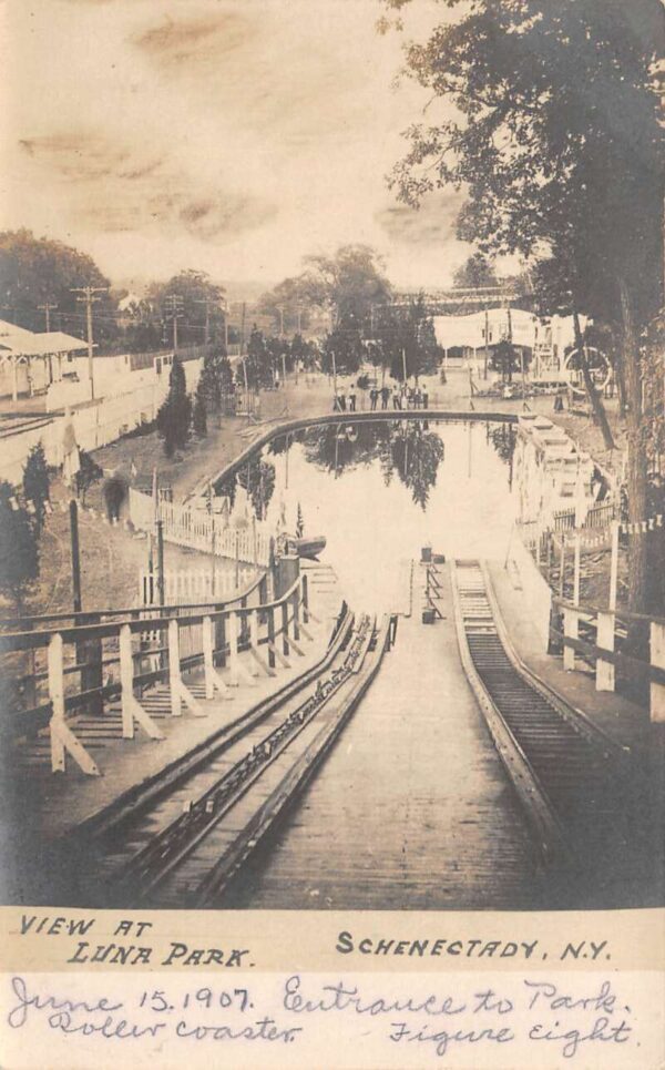 Schenectady New York Luna Park Roller Coaster Real Photo Postcard AA64275