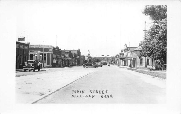 Milligan Nebraska Main Street Real Photo Vintage Postcard AA64280