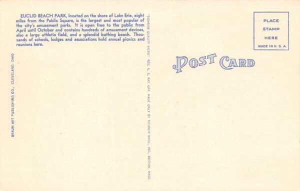 Cleveland Ohio Euclid Beach Park Clowns With Balloons Vintage Postcard U944 - Image 2