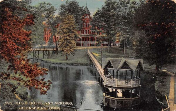 Greenspring Ohio Oak Ridge Hotel and Springs Aerial View Vintage Postcard U1031