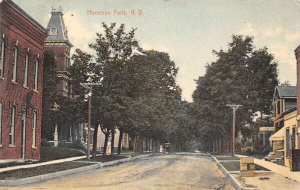 Honeoye Falls New York View of Town Vintage Postcard U1148