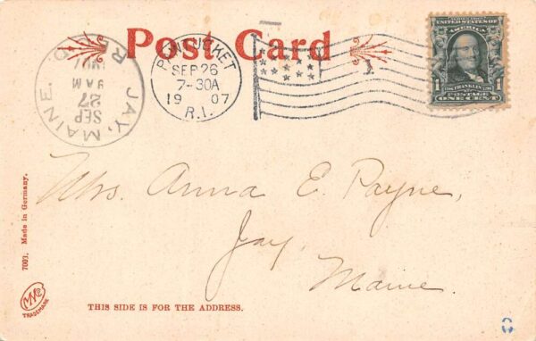 Pawtucket Rhode Island Panorama Showing Sayles Memorial Library Vintage PC U1162 - Image 2