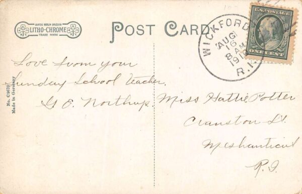 Wickford Rhode Island Hamilton Avenue Residential Area Vintage Postcard U1165 - Image 2