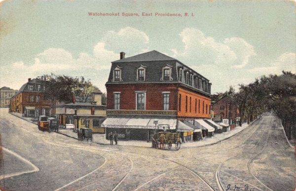 East Providence Rhode Island Watchemoket Square Storefronts Vintage PCU1182