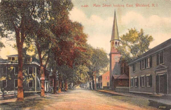 East Wickford Rhode Island Main Street Looking East Vintage Postcard U1186