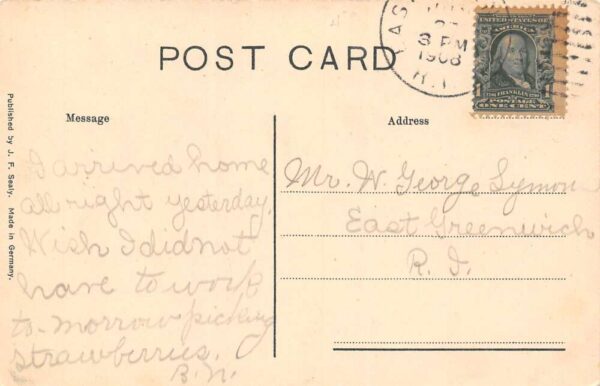 East Wickford Rhode Island Main Street Looking East Vintage Postcard U1186 - Image 2