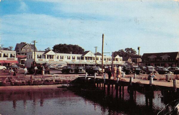 Watch Hill Rhode Island View of Business Section and Parking Area Vintage PC U1190