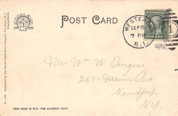 Westerly Rhode Island Broad Street Vintage Postcard U1194 - Image 2
