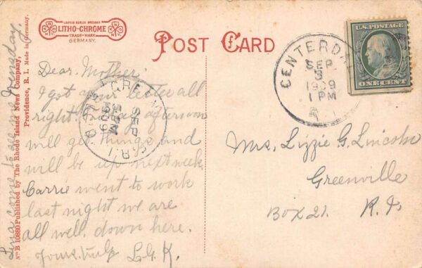 Edgewood Rhode Island Narragansett Blvd. Residences Vintage Postcard U1202 - Image 2