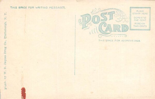 Plattsburg New York Margaret Street Looking North Vintage Postcard U1217 - Image 2