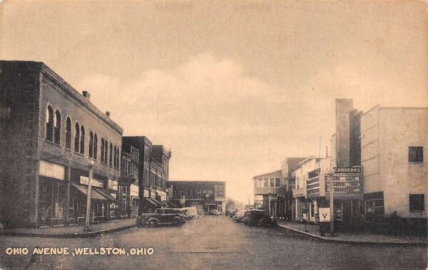 Wellston Ohio Ohio Avenue Businesses Vintage Postcard U1235