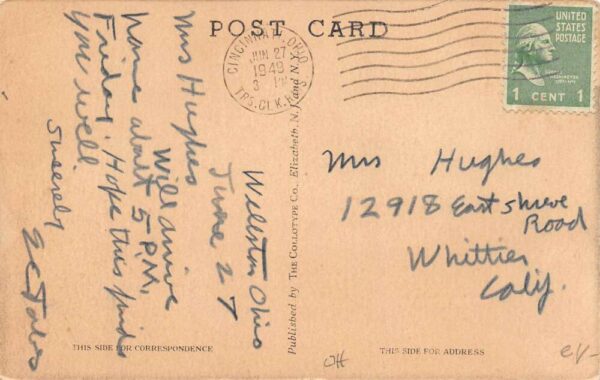 Wellston Ohio Ohio Avenue Businesses Vintage Postcard U1235 - Image 2