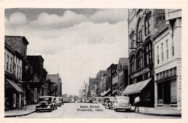 Wellsville Ohio Main Street 5 and 10 Store Vintage Postcard U1236