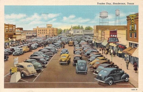 Henderson Texas Trades Day Aerial View Vintage Postcard U1247