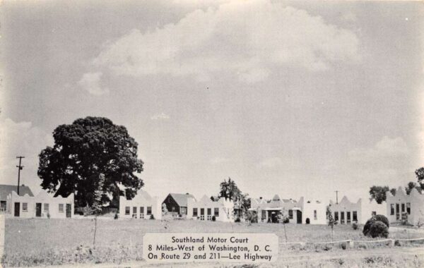 Washington D.C. Southland Motor Court Cabin Exterior Vintage Postcard U1256