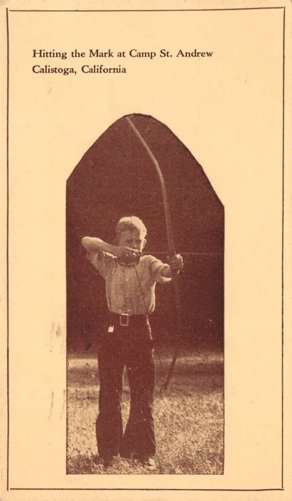 Calistoga California Hitting The Mark at Camp St. Andrew Vintage Postcard U1266