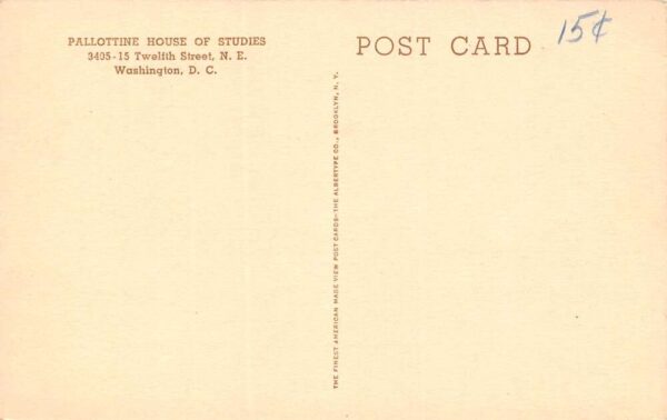 Washington D.C. Pallottine House of Studies Exterior View Vintage PC U1276 - Image 2
