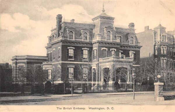Washington D.C. The British Embassy Street View Vintage Postcard U1282