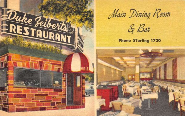 Washington D.C. Duke Zeibert's Restaurant Multi Views Vintage Postcard U1285