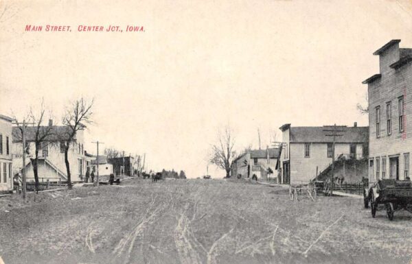 Center Junction Iowa Main Street Town View Vintage Postcard U1341