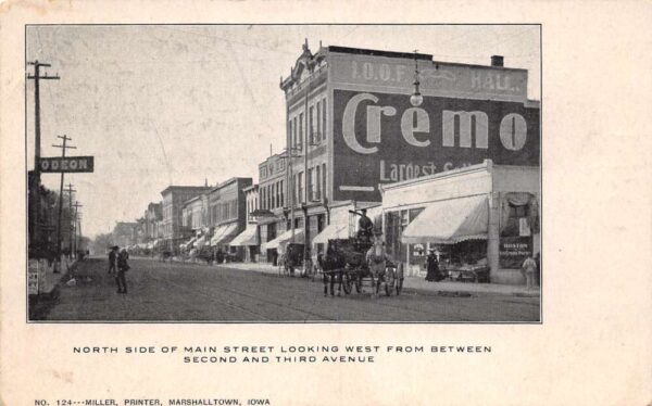 Marshalltown Iowa North Side of Main Street looking West Between 2nd & 3rd Ave. PC U1357