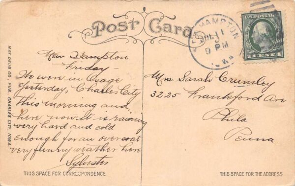Charles City Iowa Main Street Furniture & Carpet Store Vintage PC U1373 - Image 2