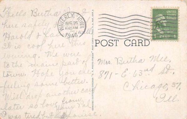 Charles City Iowa Main Street Looking South Vintage Postcard U1377 - Image 2