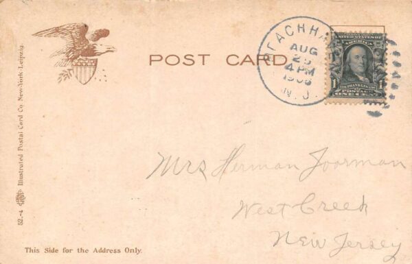 Beach Haven New Jersey Boat Landing at Little Egg Harbor Vintage Postcard U1380 - Image 2