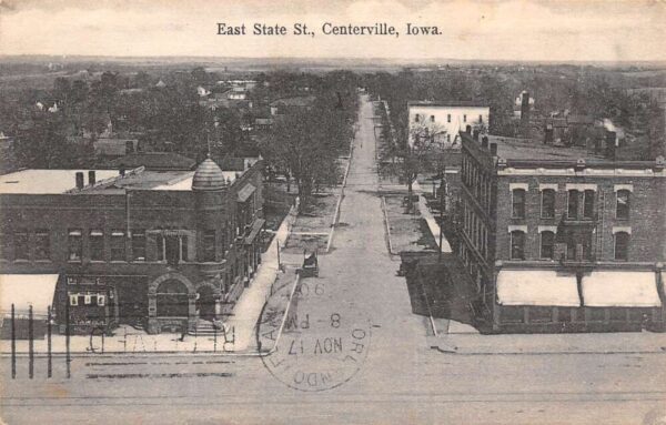 Centerville Iowa East State Street Aerial View Vintage Postcard U1384