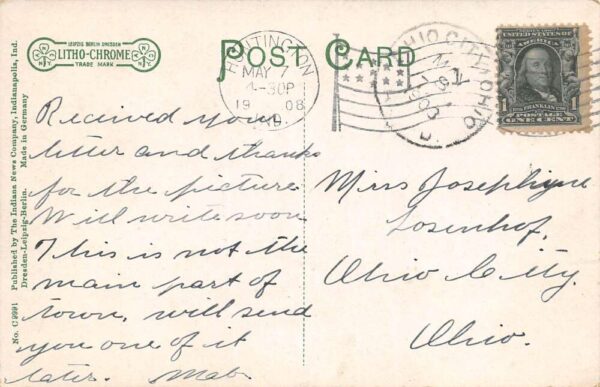 Huntington Indiana Business Portion of South Jefferson Street Vintage PC U1405 - Image 2