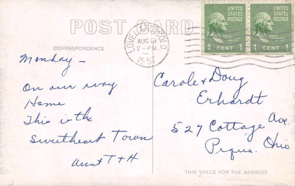 Loveland Colorado East on Fourth Street Vintage Postcard U1412 - Image 2