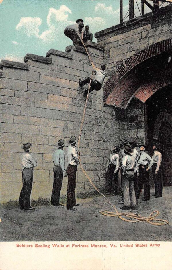 Monroe Virginia Soldiers Scaling Walls at Fortress United States Army PC U1418