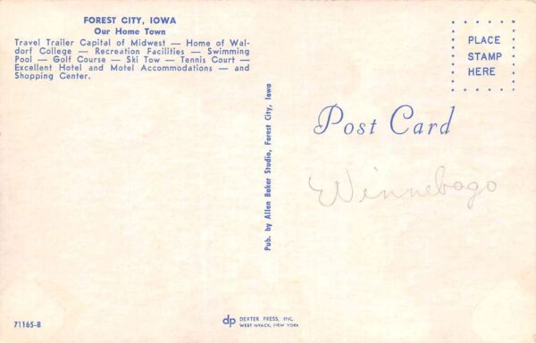Forest City Iowa Town Shopping Center Glidden Paints Vintage Postcard U1420 - Image 2