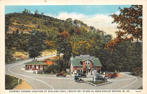 Gauley Bridge West Virginia Chimney Corner Junction of Midland Trails PC U1533