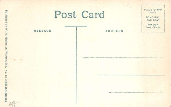 Warren Indiana North Wayne Street Shops and Cars Vintage Postcard U1451 - Image 2