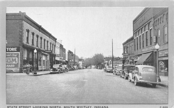 South Whitley Indiana State Street Looking North Vintage Postcard U1470