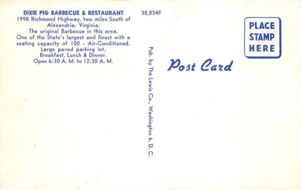 Alexandria Virginia Dixie Pig Barbecue & Restaurant Multi- Views PC U1481 - Image 2