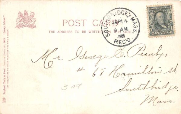 Coney Island New York Brighton Beach Hotel Undivided Back Vintage PC U1542 - Image 2