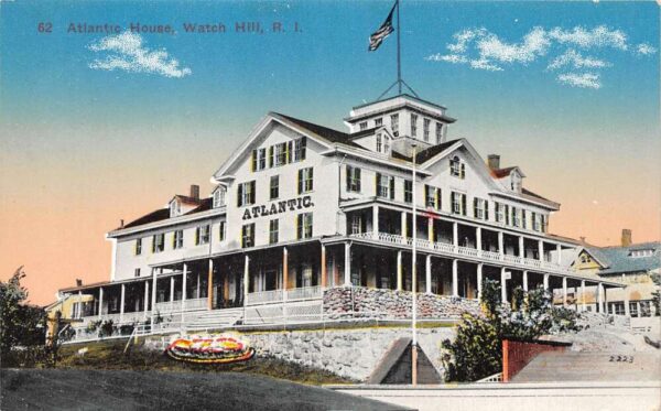 Watch Hill Rhode Island Atlantic House Divided Back Vintage Postcard U1547