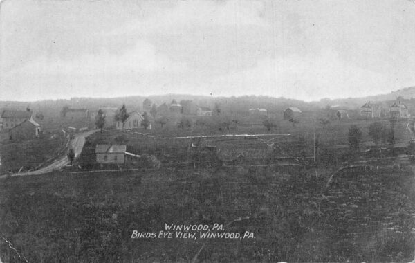 Winwood Pennsylvania Bird's Eye View of Town Divided Back Vintage Postcard U1555