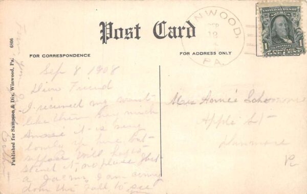 Winwood Pennsylvania Bird's Eye View of Town Divided Back Vintage Postcard U1555 - Image 2