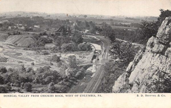 Columbia Pennsylvania Donegal Valley From Chickies Rock Aerial View PC U1557