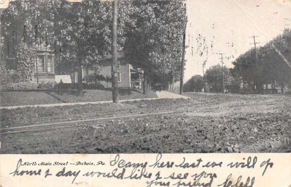 Dubois Pennsylvania North Main Street Undivided Back Vintage Postcard U1562