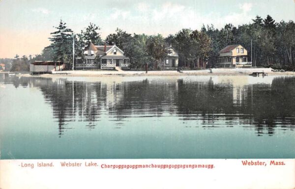 Webster Massachusetts Long Island Webster Lake Undivided Back Vintage PC U1573