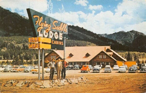 Alpine Wyoming The Flying Saddle Bar and Restaurant Color Photochrome PC U1580