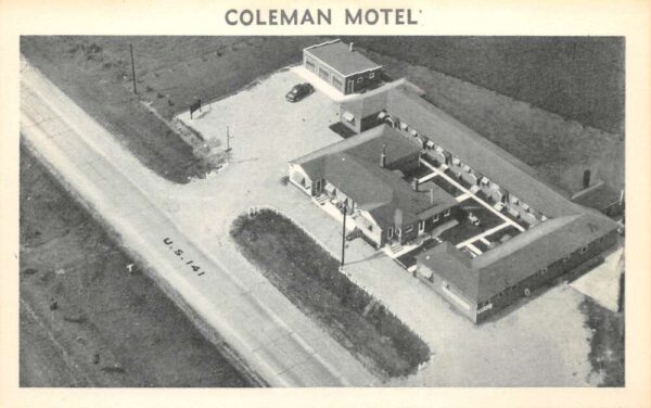 Coleman Wisconsin Coleman Motel Aerial View Vintage Postcard U1602
